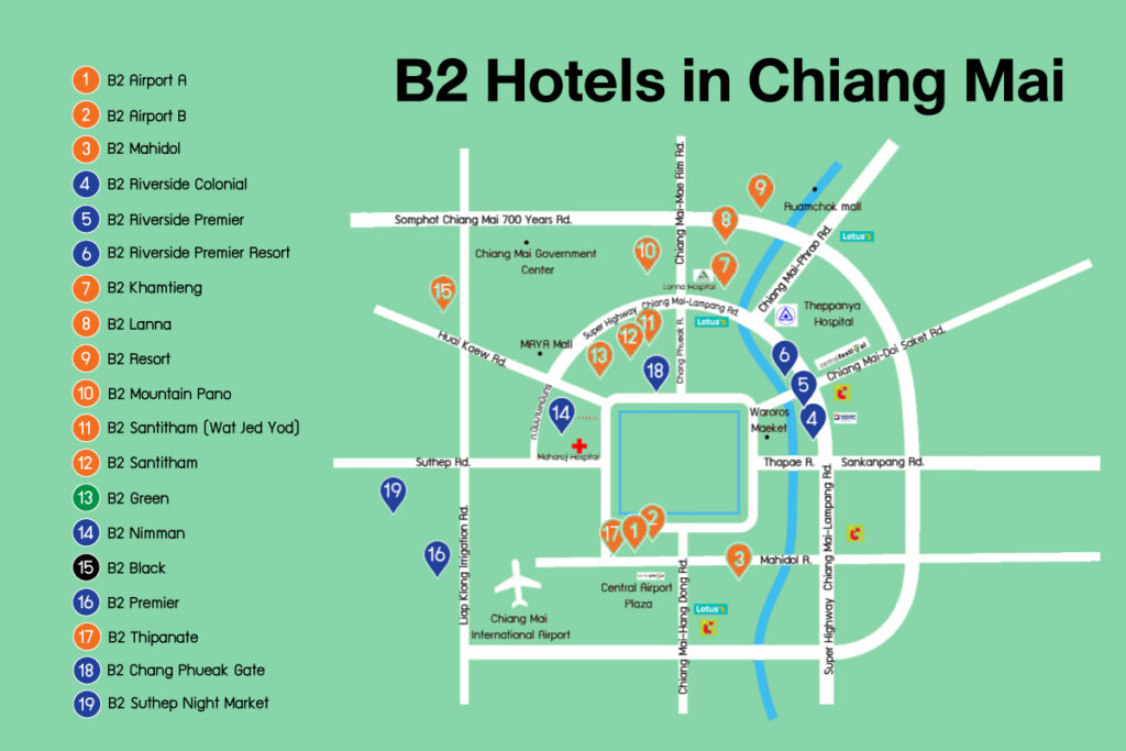 แผนที่โรงแรม B2 เชียงใหม่